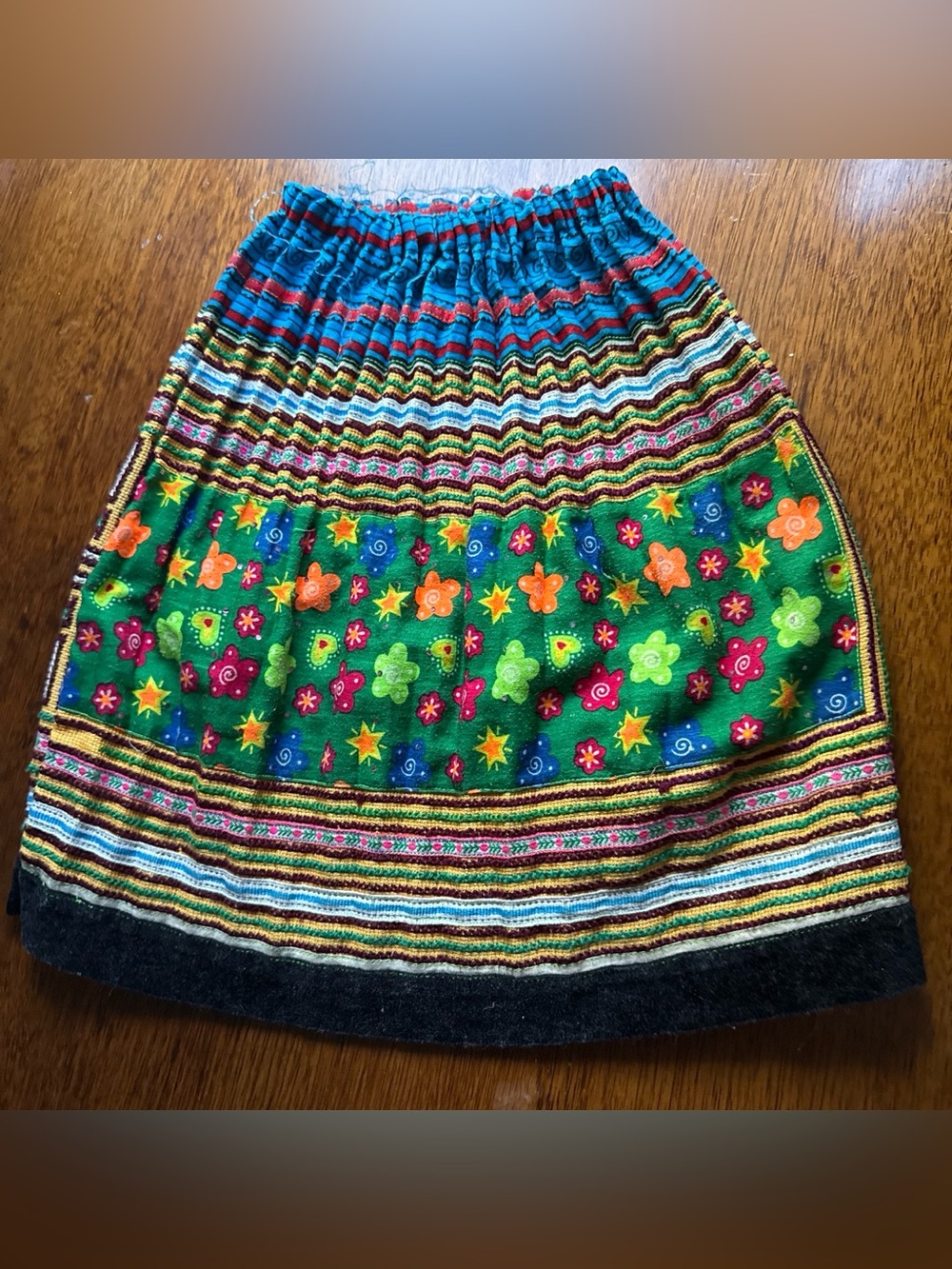 Authentic handmade flower Hmong child’s pleated skirt
